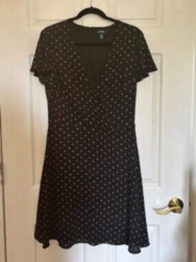 CHAPS women dress black/white NWT cap sleeves sz 12 lined